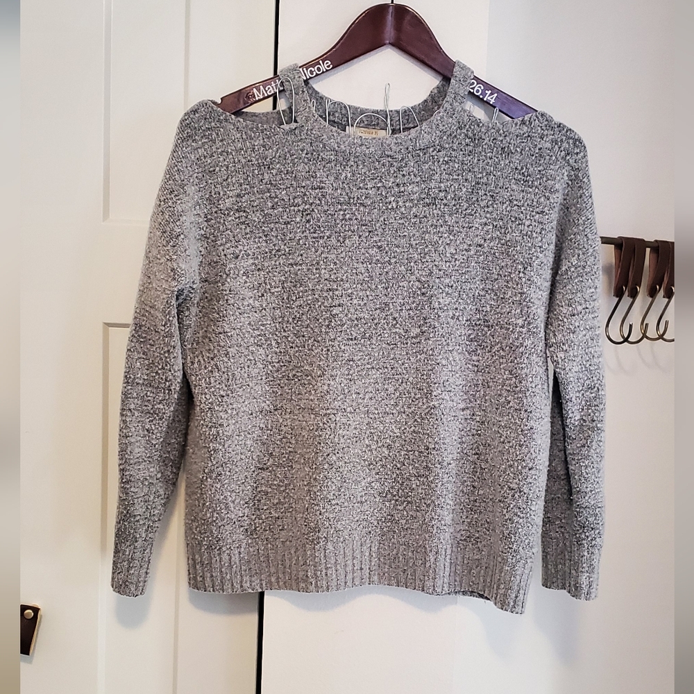 Open Shoulder grey sweater